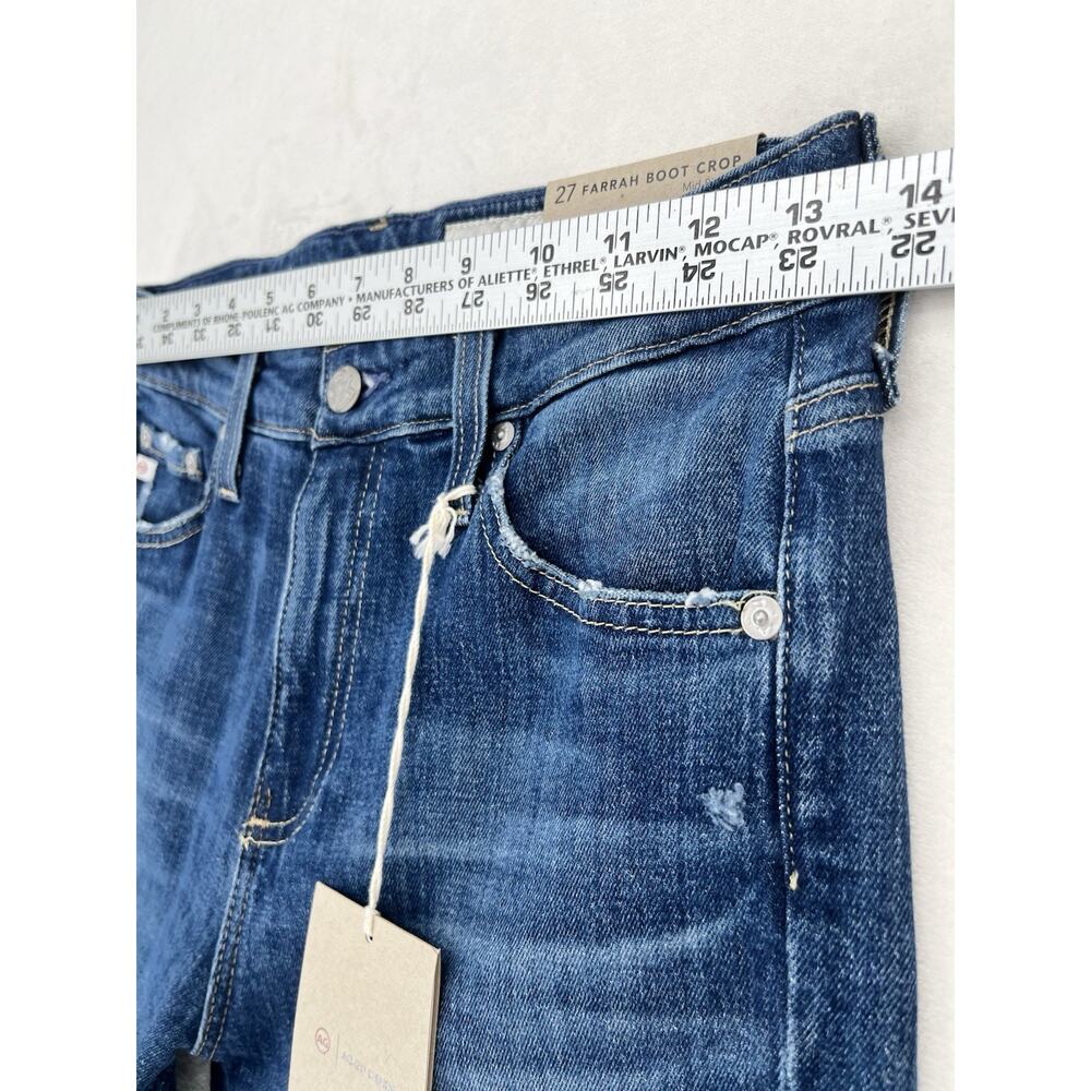 AG-ED Adriano Goldschmied Farrah Boot Crop Jeans Distressed Raw Hem NWT Size 27 - Picture 7 of 9